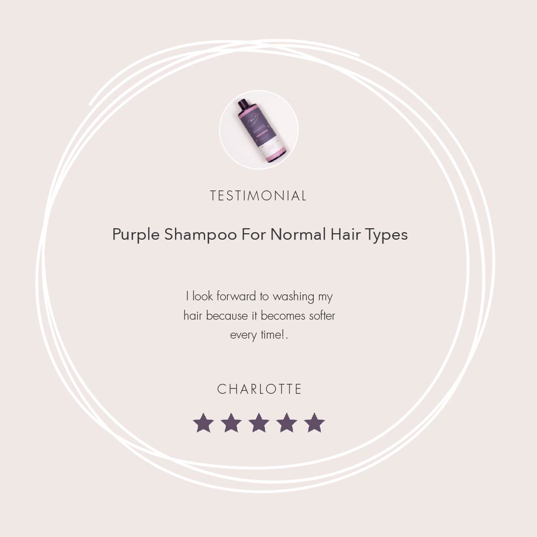 Purple Shampoo for Normal Hair Types - Intense Hydration + Volume w/ Keratin, Aloe, Argan, Allium Sativum & Chamomile Extracts - 32 OZ