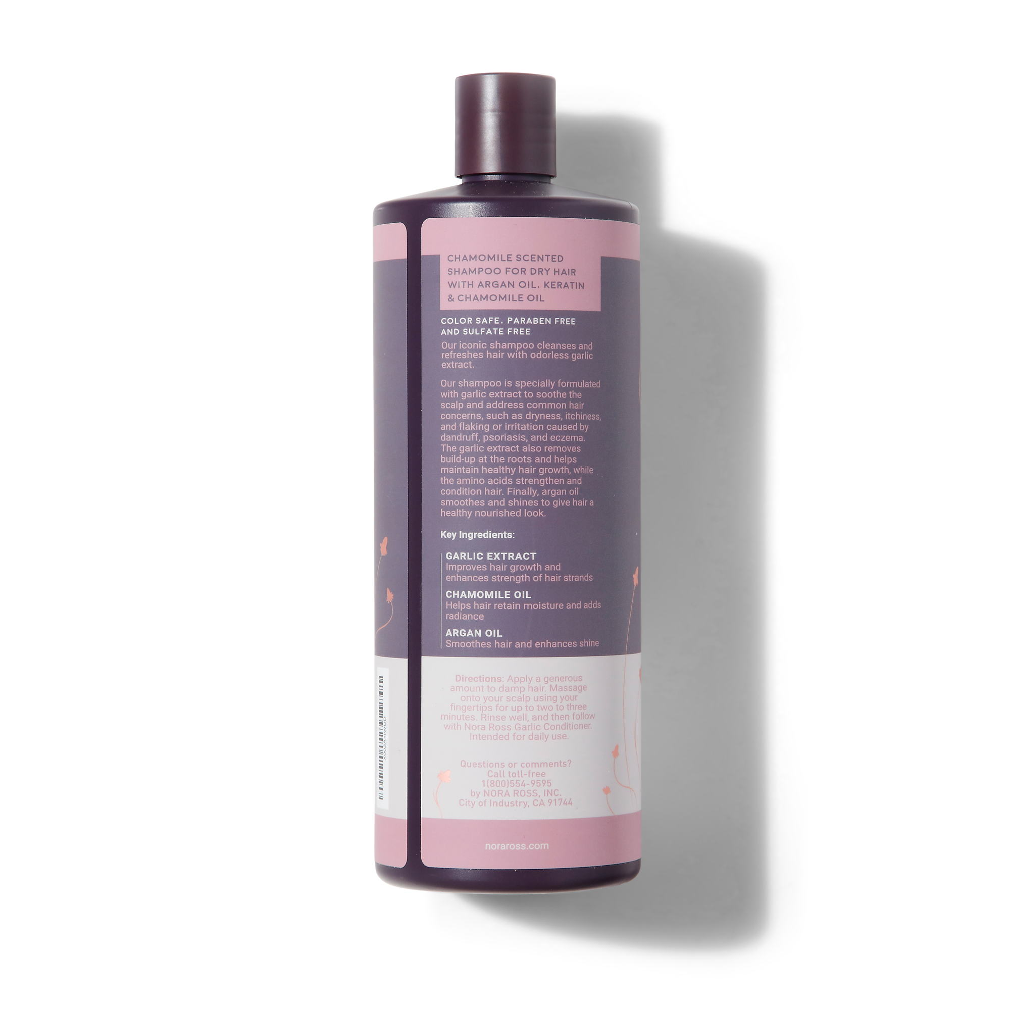 Purple Shampoo for Normal Hair Types - Intense Hydration + Volume w/ Keratin, Aloe, Argan, Allium Sativum & Chamomile Extracts - 32 OZ