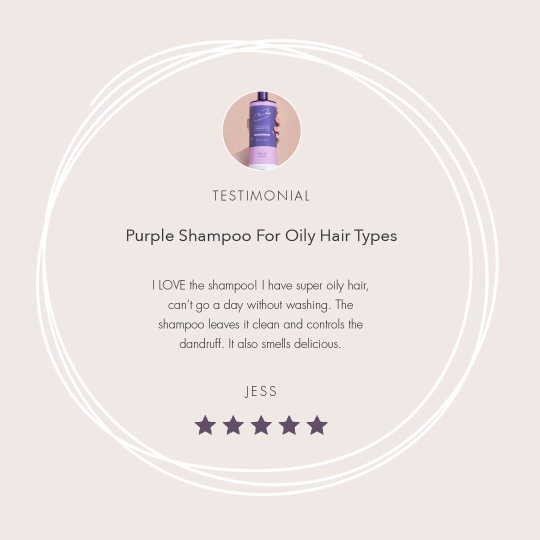 Purple Shampoo for Oily Hair Types - Intense Hydration + Volume w/ Keratin, Aloe, Argan, Nettle & Chamomile Extracts - 32 OZ