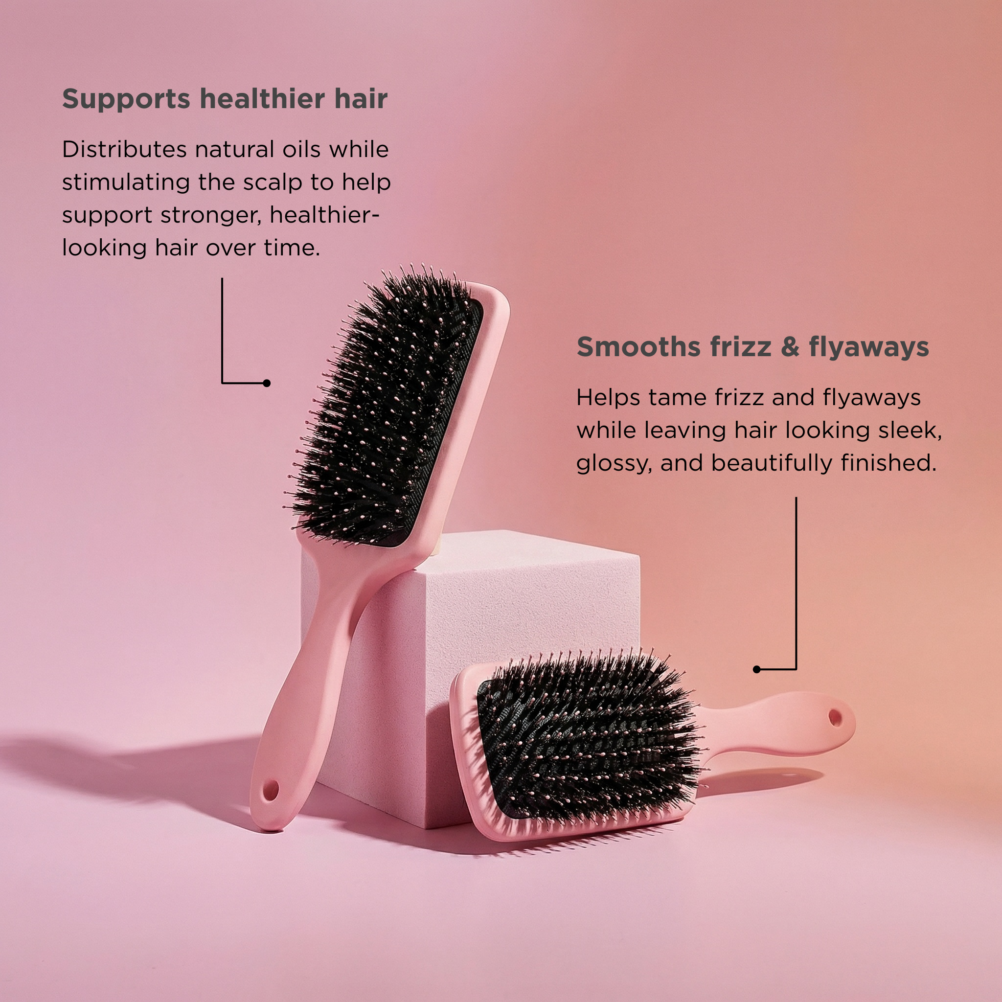 Cepillo de cerdas de jabalí naturales Growth Boost