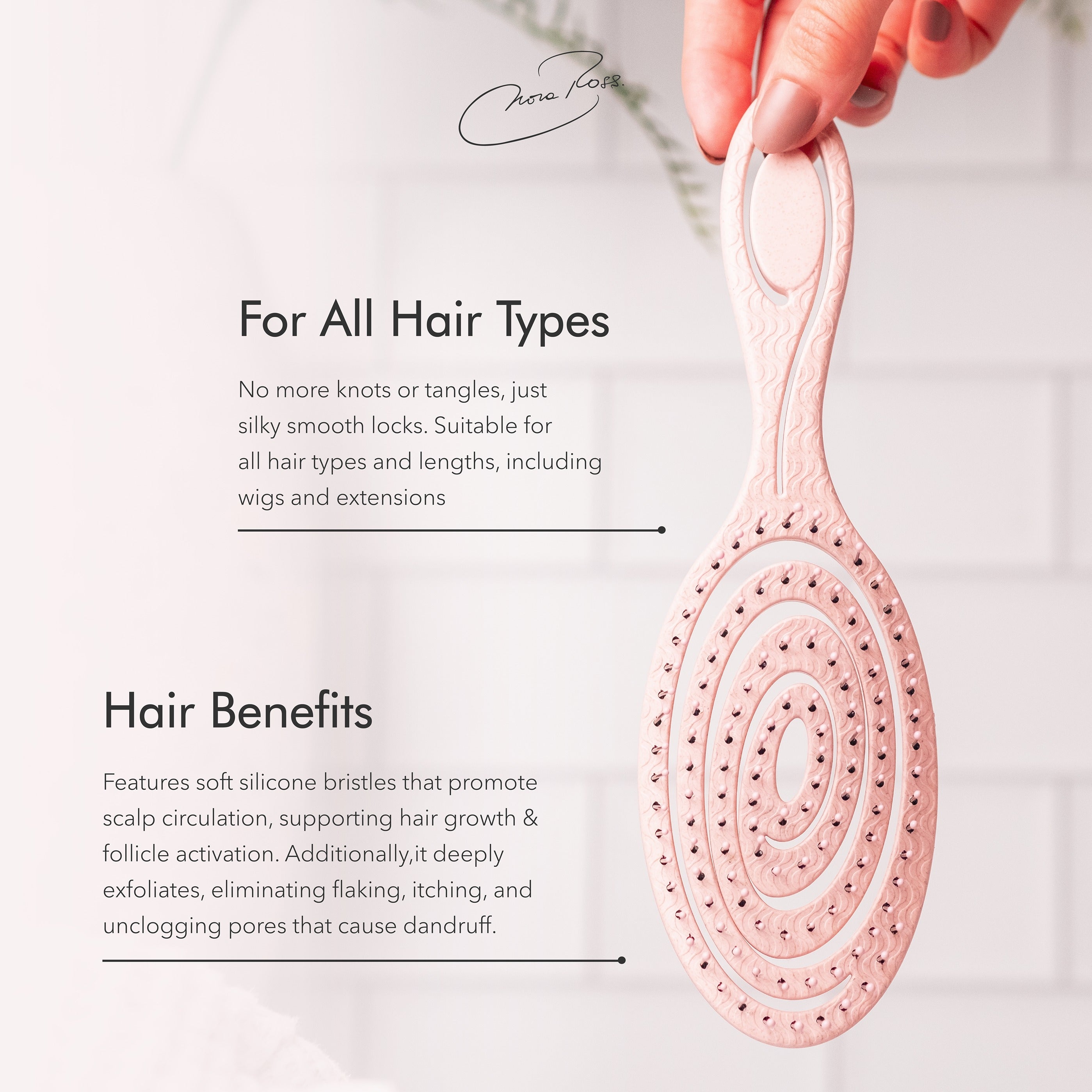 Organic Detangling Hair Brush for Women, Men & Children