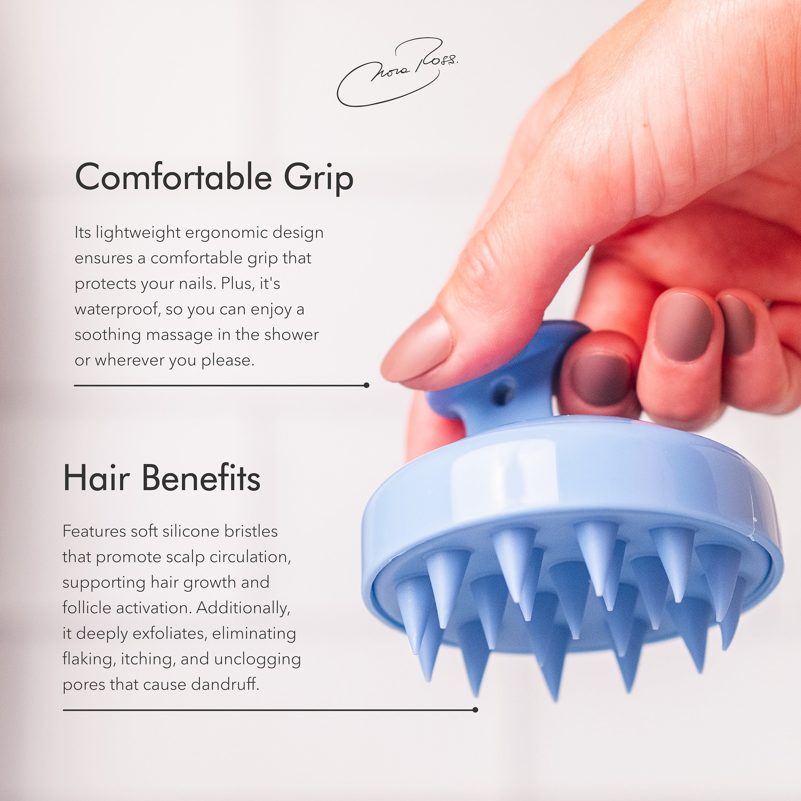 Scalp Massager with Soft Silicone Bristles for Hair Growth & Dandruff Removal