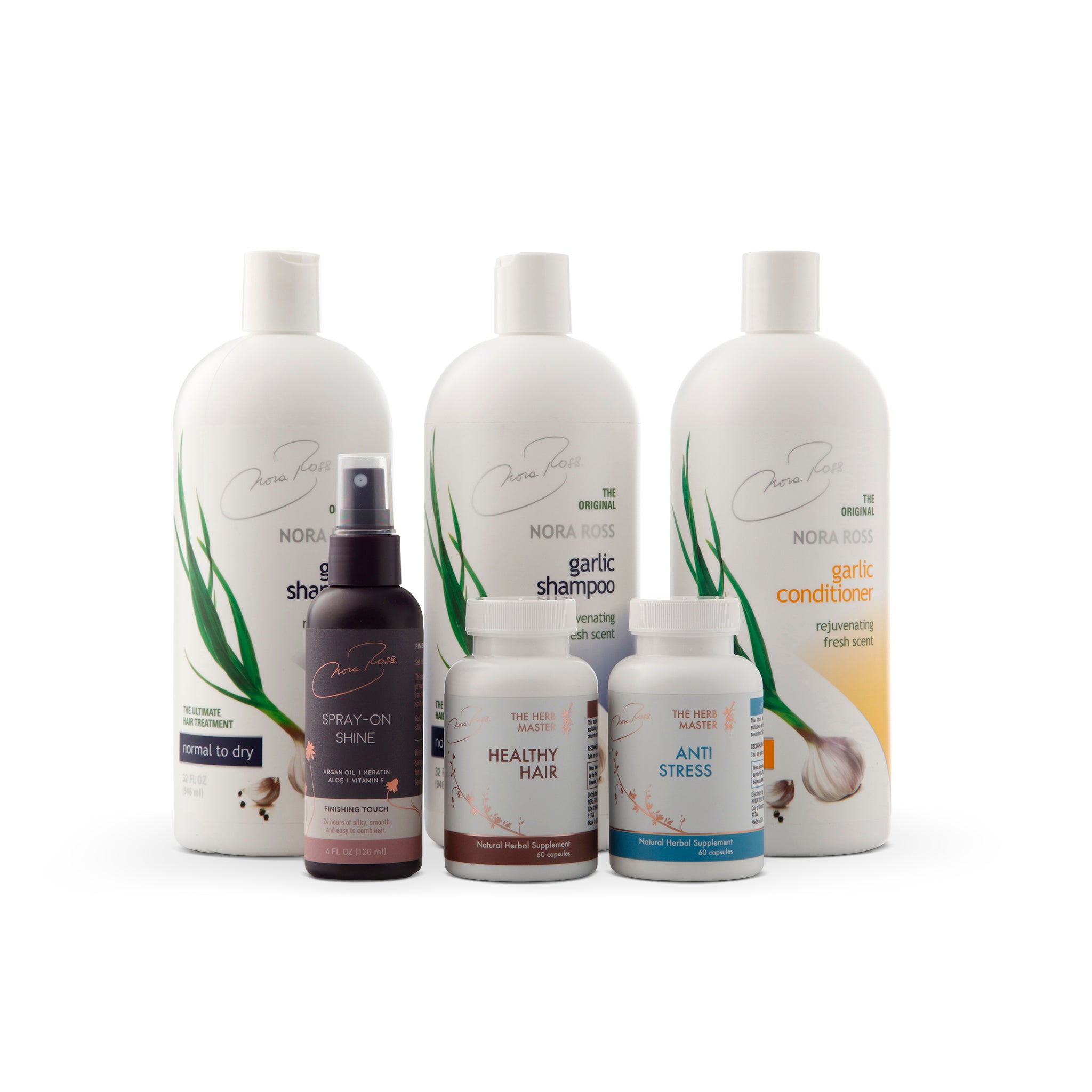 Paquete completo de suplementos para cabello saludable y champú para tipos de cabello normal a seco