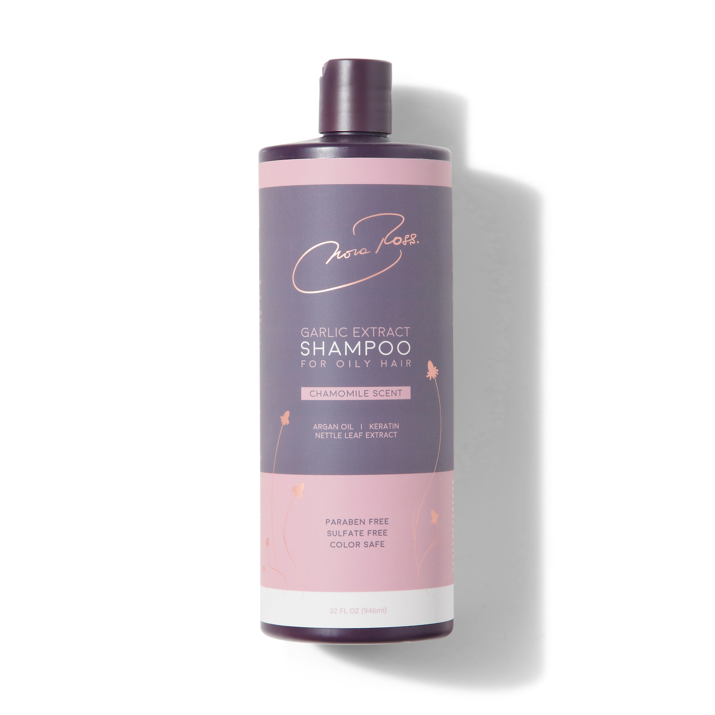 Champú morado para cabello graso - Hidratación intensa + Volumen con extractos de queratina, aloe, argán, ortiga y manzanilla
